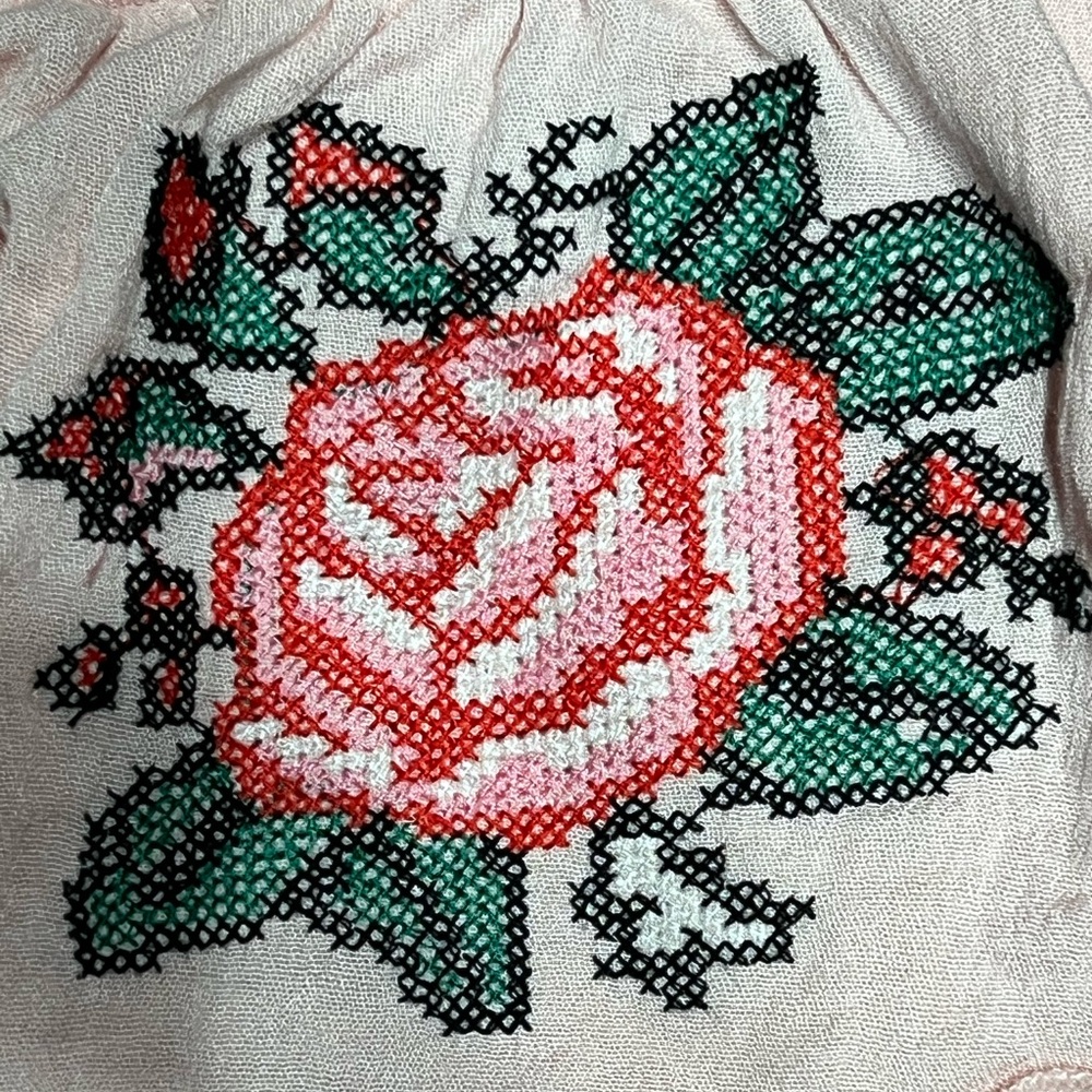 Umgee Pink Off-Shoulder Floral Blouse Small - Picture 3 of 4